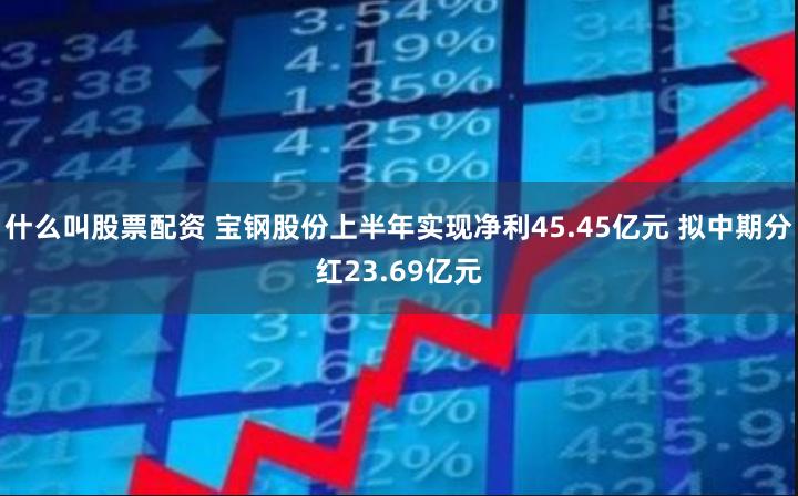 什么叫股票配资 宝钢股份上半年实现净利45.45亿元 拟中期分红23.69亿元